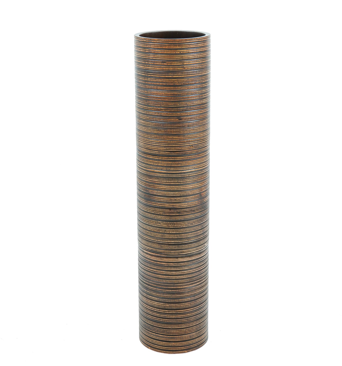 Grande vase de sol en bois de manguier – Pièce décorative artisanale de Thaïlande