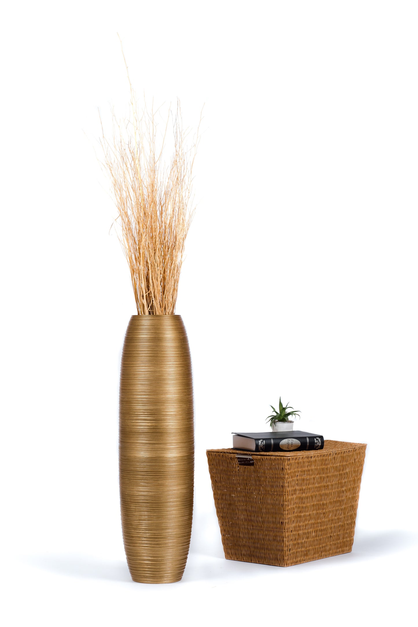 Large Mango Wood Floor Vase – Handcrafted Decorative Highlight from Thailand, 85 cm