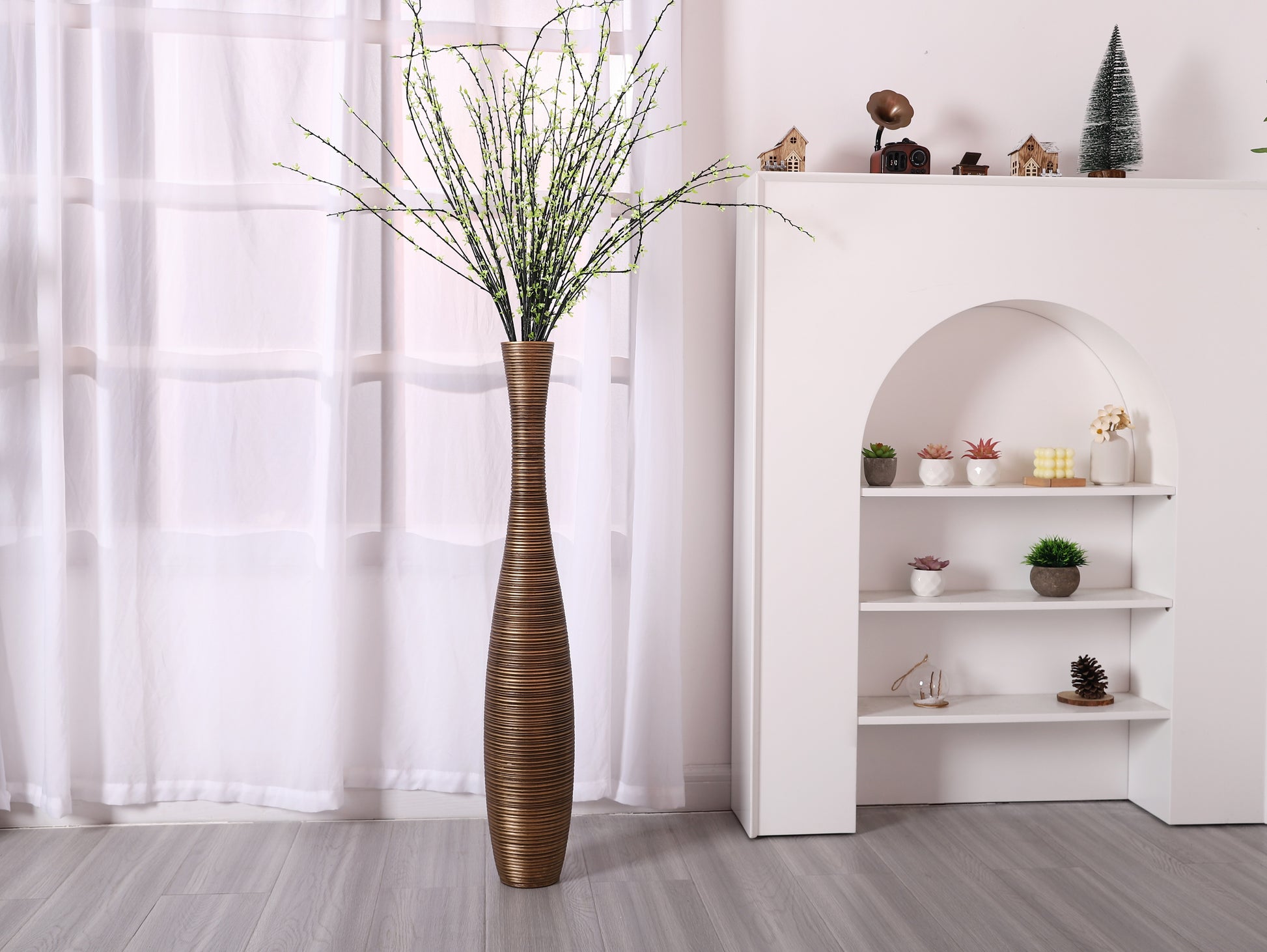 Large Resin Floor Vase – Stylish Waterproof Vase for Fresh & Dried Flowers, 85 cm