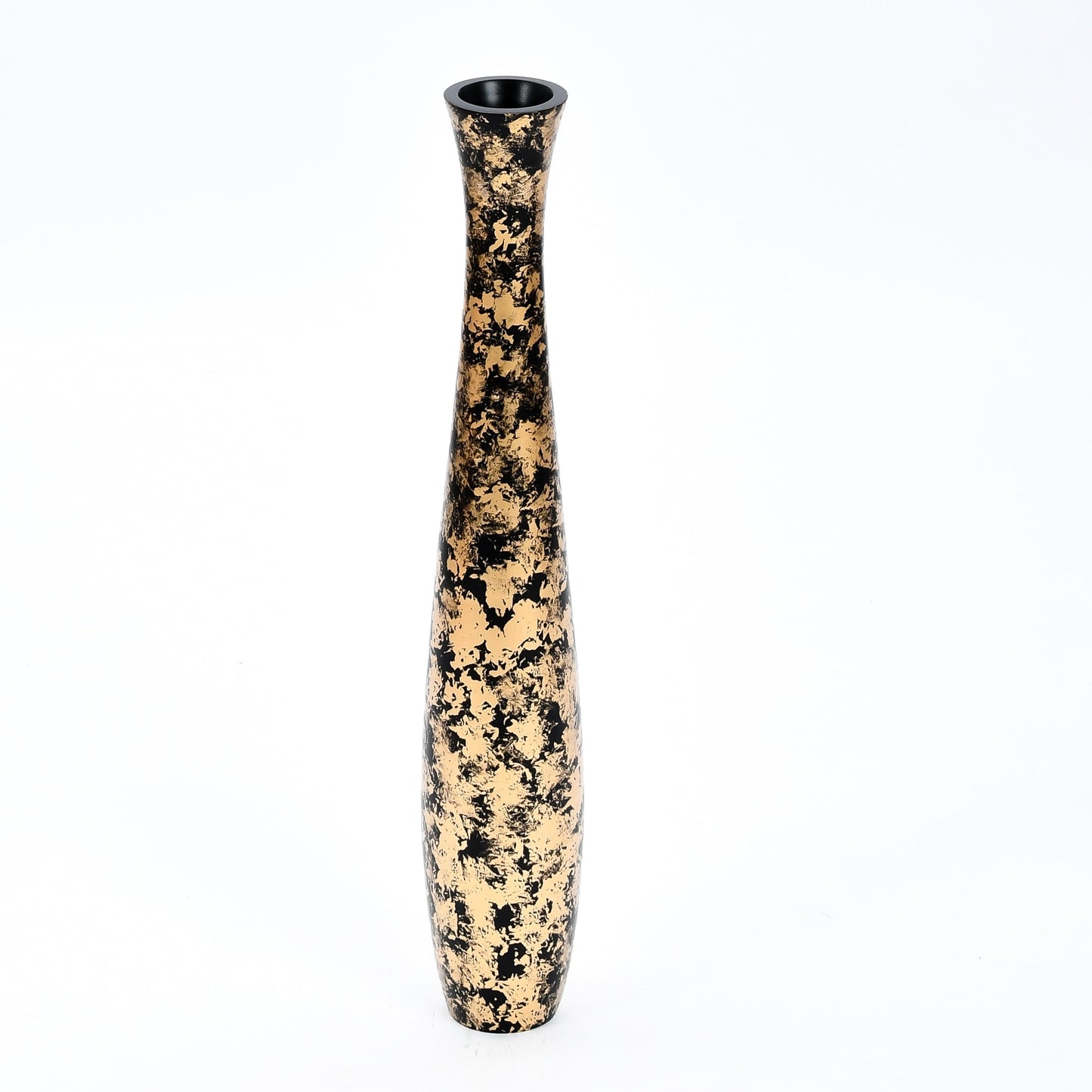 Grande vase de sol en bois de manguier – Pièce décorative artisanale de Thaïlande