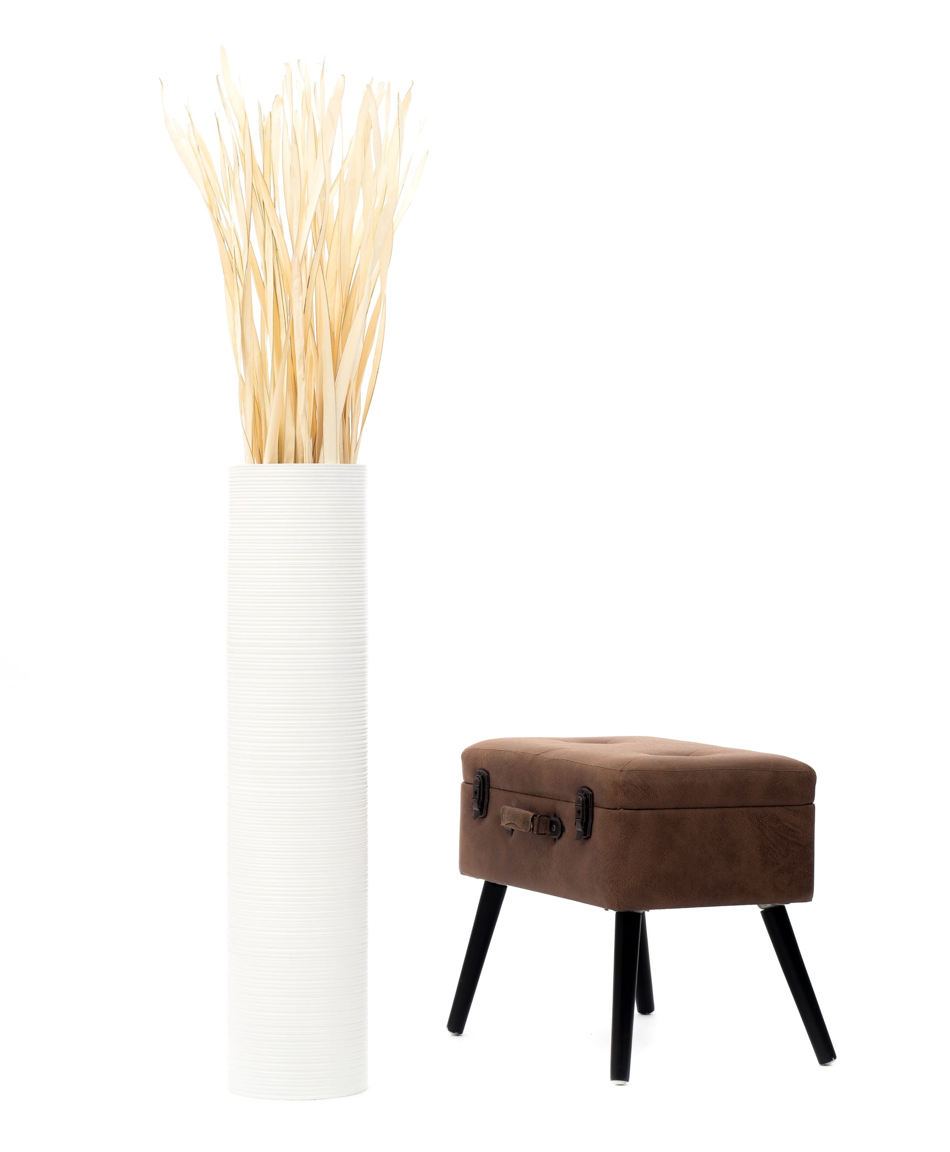 Large Mango Wood Floor Vase – Handcrafted Decorative Highlight from Thailand, 85 cm