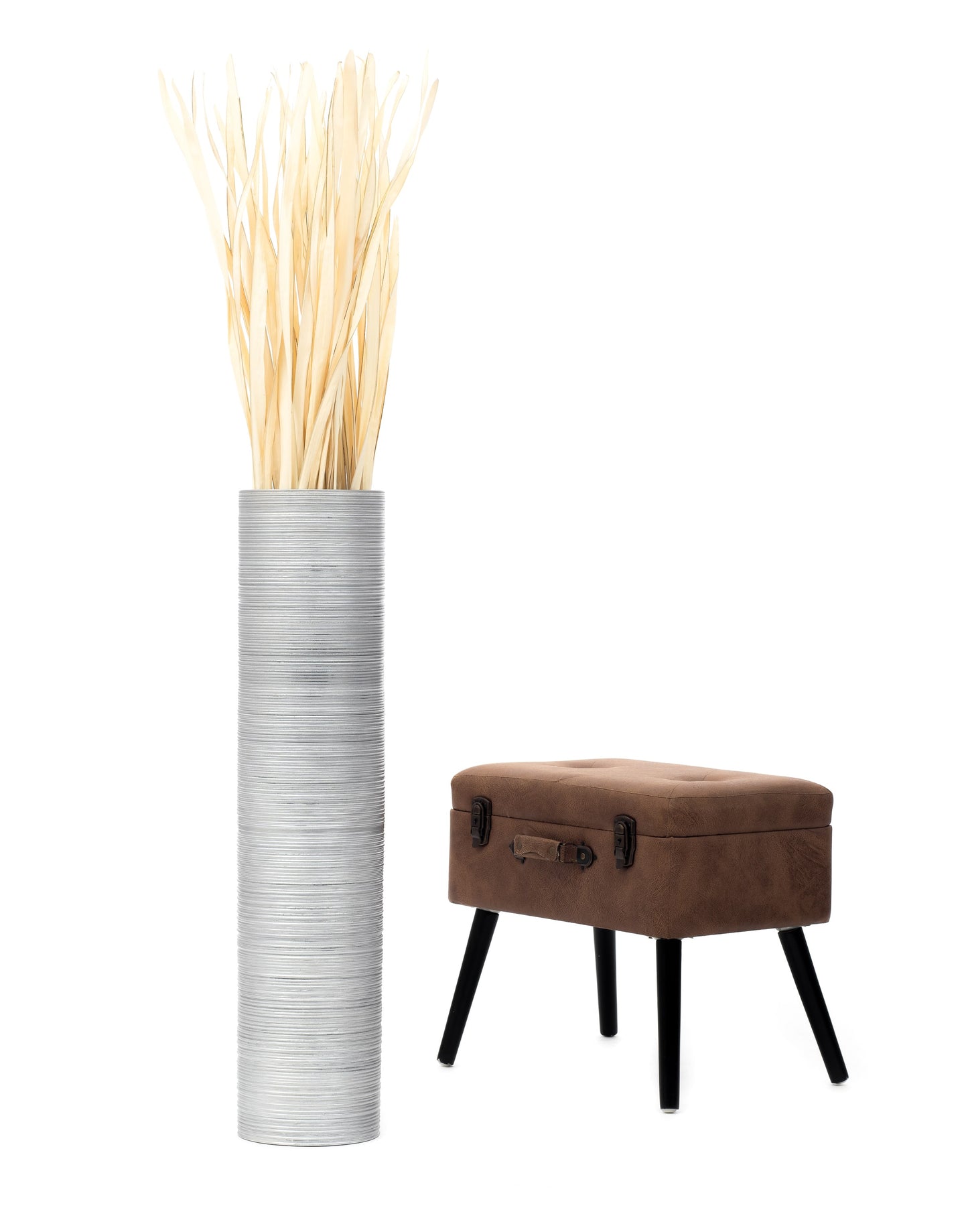 Large Mango Wood Floor Vase – Handcrafted Decorative Highlight from Thailand, 85 cm