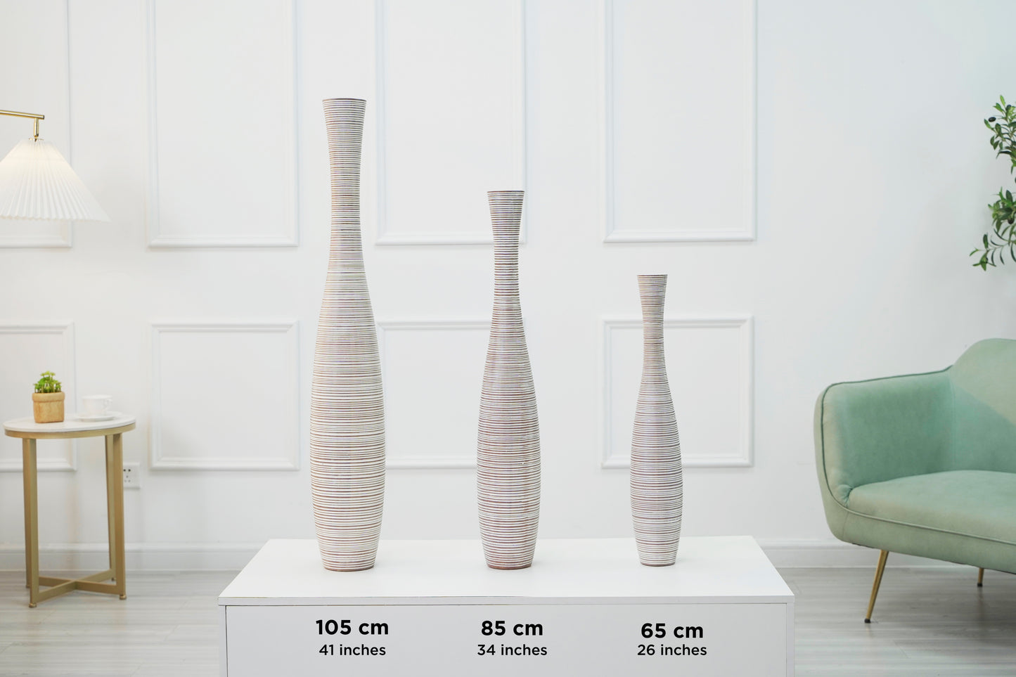 Large Resin Floor Vase – Stylish Waterproof Vase for Fresh & Dried Flowers, 85 cm