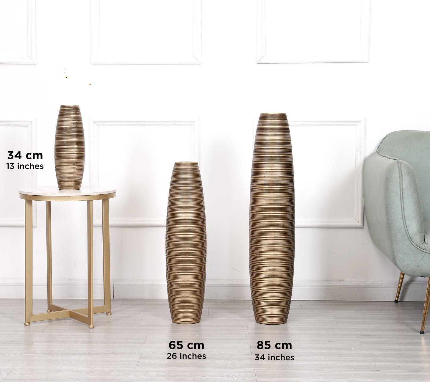 Large Resin Floor Vase – Stylish Waterproof Vase for Fresh & Dried Flowers, 85 cm