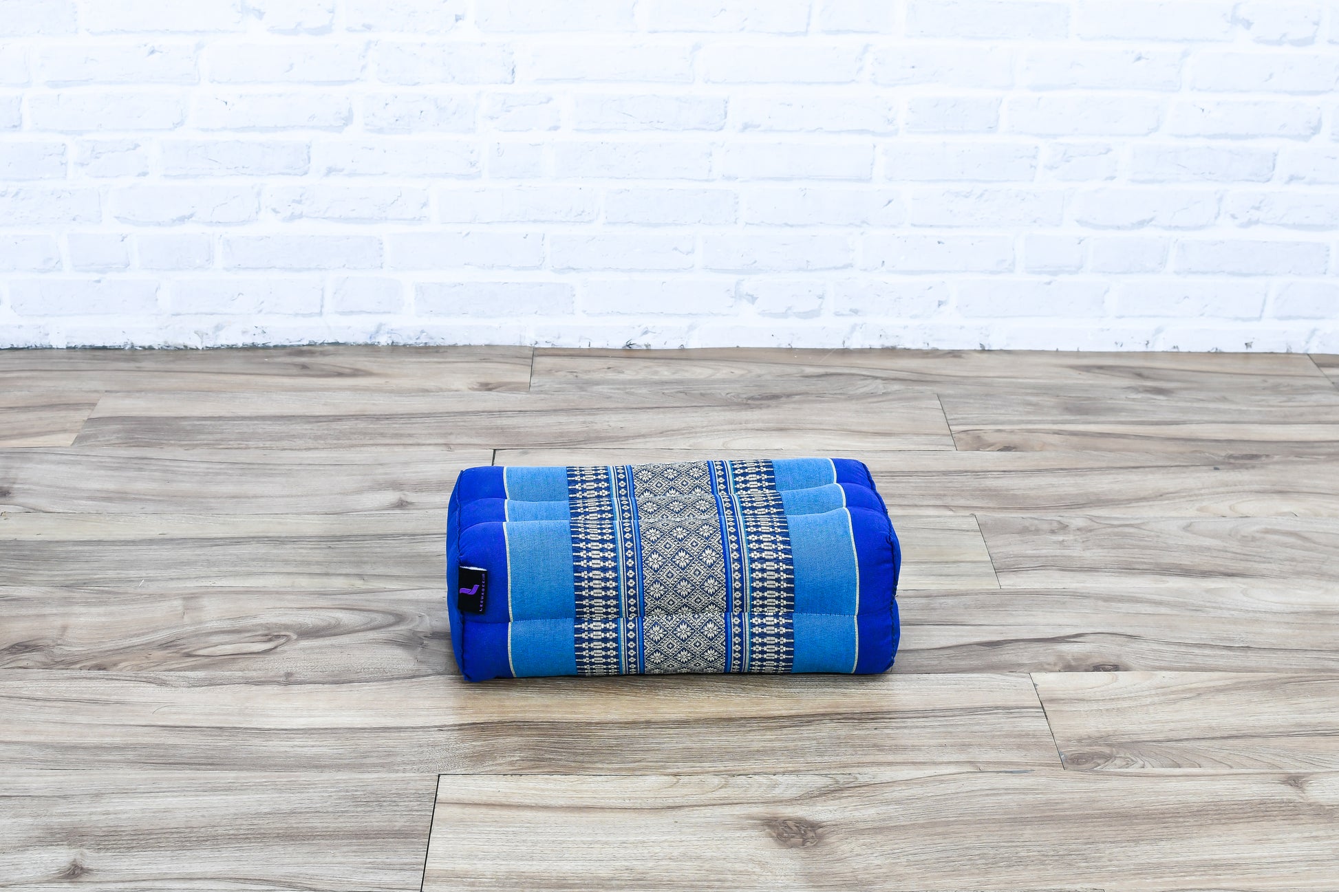 Kapok Yoga Block Cushions – 2-Piece Set of Firm Meditation & Yoga Cushions with Cotton Cover, Sf28 - Blue