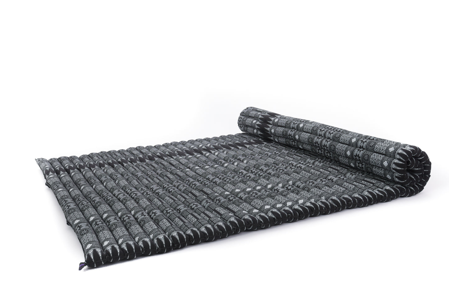 Kapok Roll-Up Mattress – Foldable Sleeping & Relax Mat with Cotton Cover for Home & Outdoor Use, Cbt4 - Black, XL: 190x145 cm