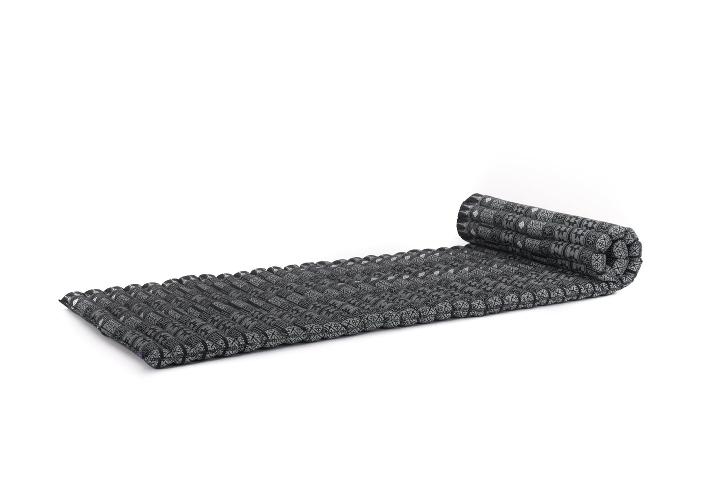 Kapok Roll-Up Mattress – Foldable Sleeping & Relax Mat with Cotton Cover for Home & Outdoor Use, Cbt4 - Black, M: 190x70 cm