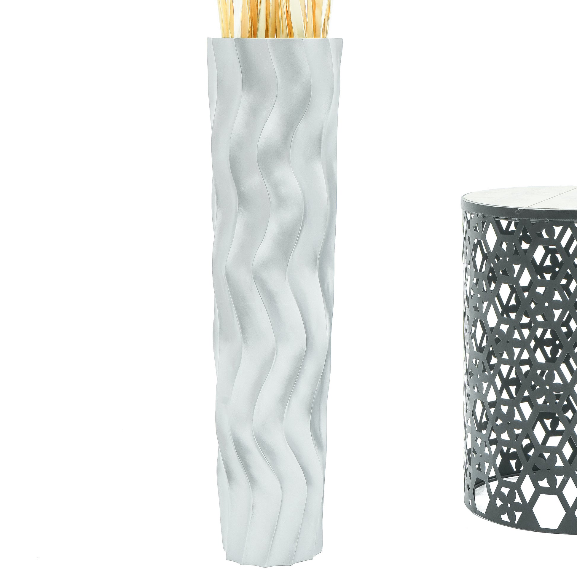 Large Mango Wood Floor Vase – Handcrafted Decorative Highlight from Thailand, 65 cm