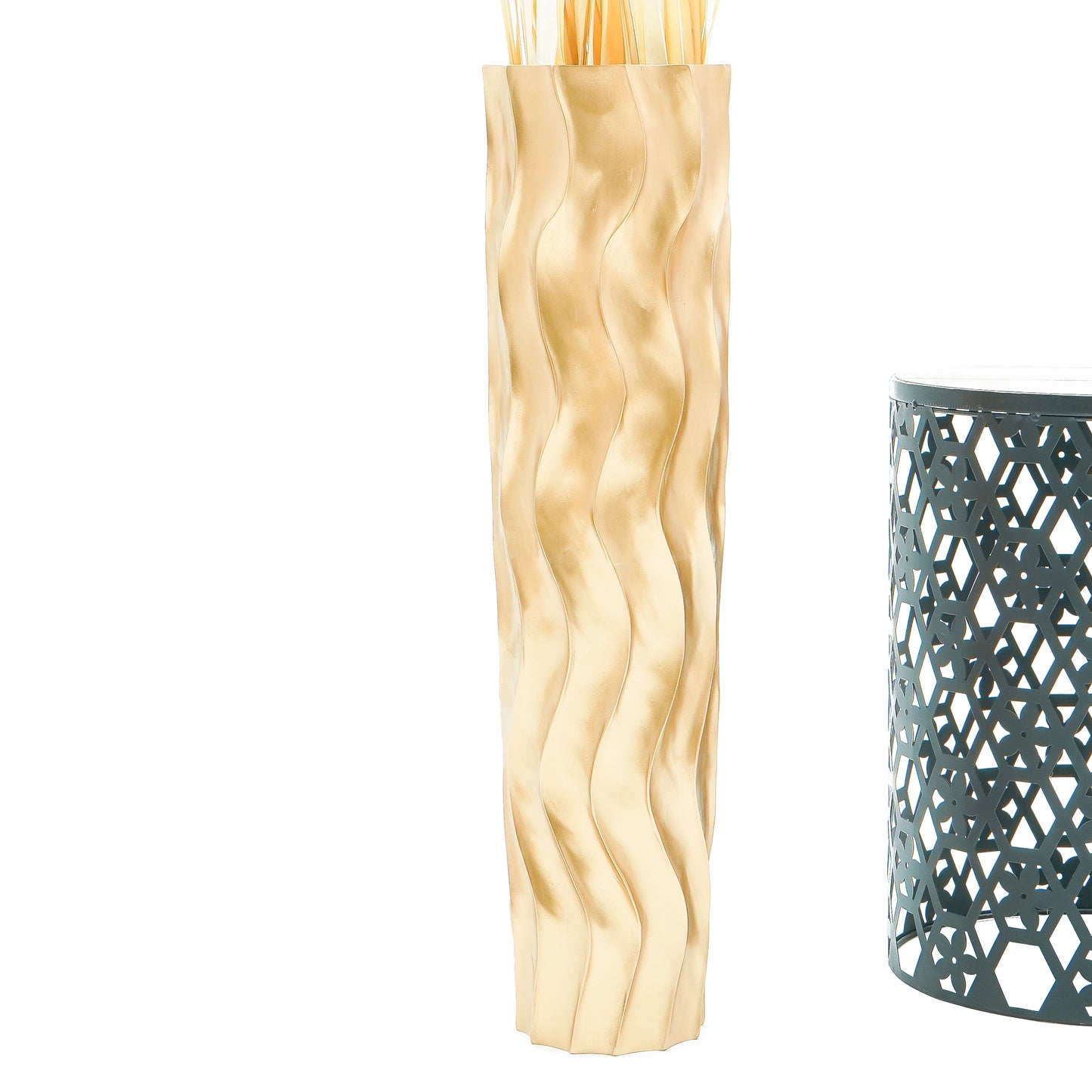 Large Mango Wood Floor Vase – Handcrafted Decorative Highlight from Thailand, 65 cm