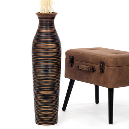 Large Mango Wood Floor Vase – Handcrafted Decorative Highlight from Thailand, 65 cm