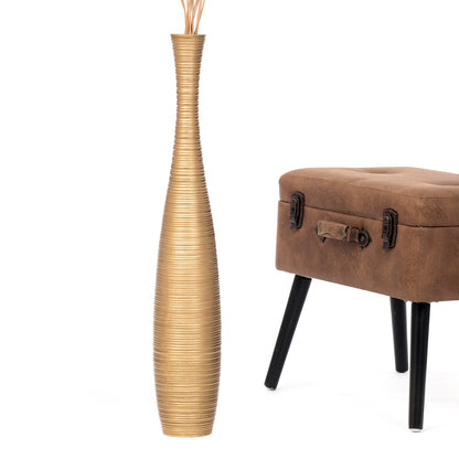 Large Mango Wood Floor Vase – Handcrafted Decorative Highlight from Thailand, 65 cm