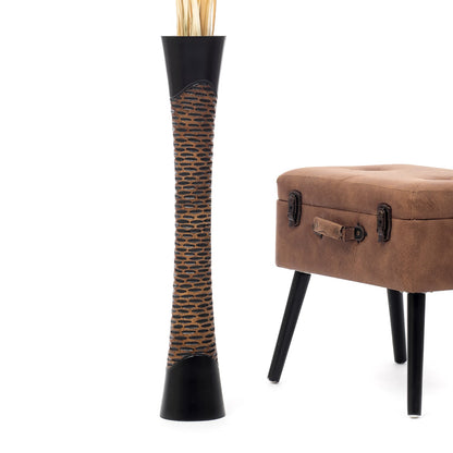 Large Mango Wood Floor Vase – Handcrafted Decorative Highlight from Thailand, 85 cm