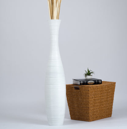Large Mango Wood Floor Vase – Handcrafted Decorative Highlight from Thailand, 105 cm