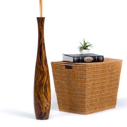 Large Mango Wood Floor Vase – Handcrafted Decorative Highlight from Thailand, 65 cm