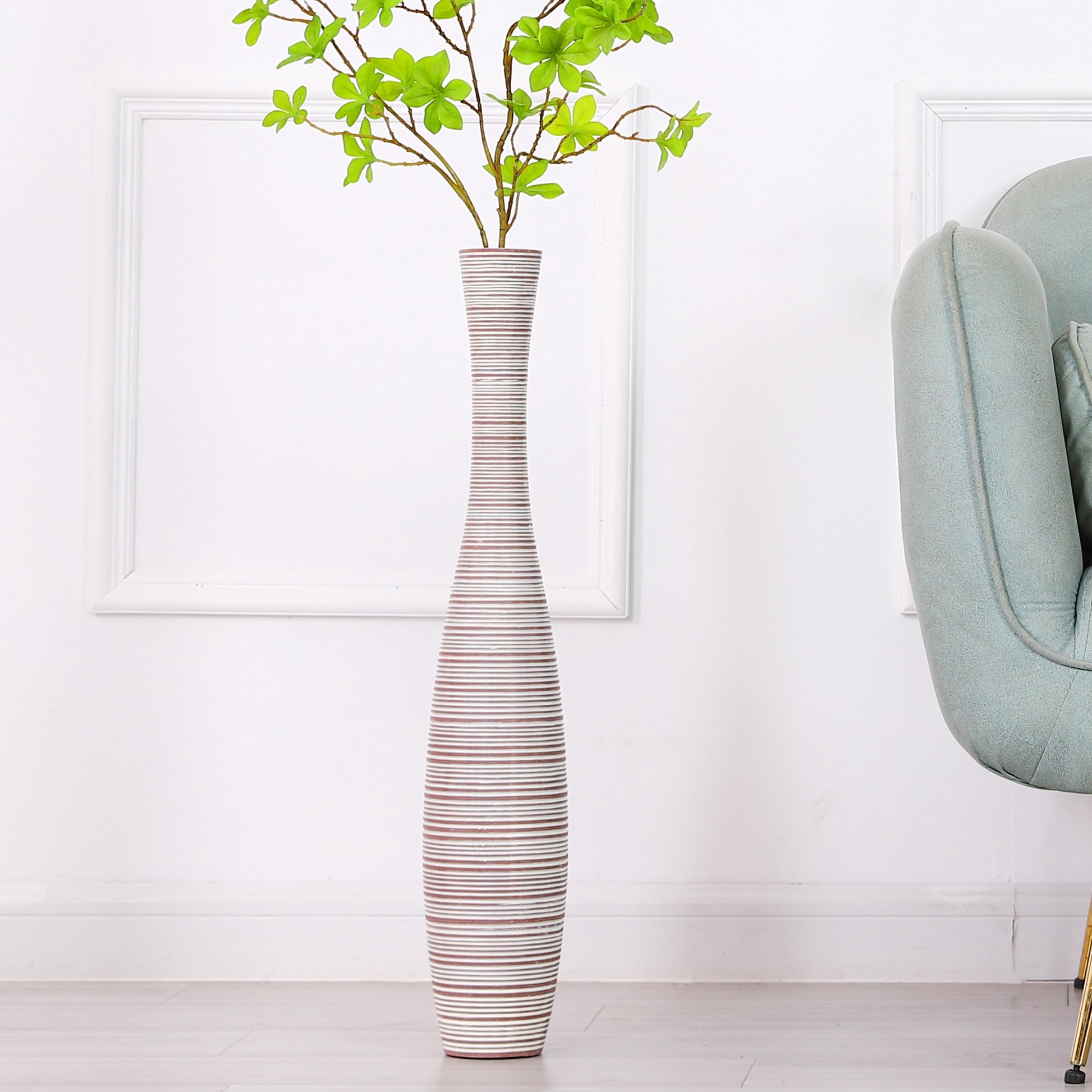 Large Resin Floor Vase – Stylish Waterproof Vase for Fresh & Dried Flowers, 65 cm