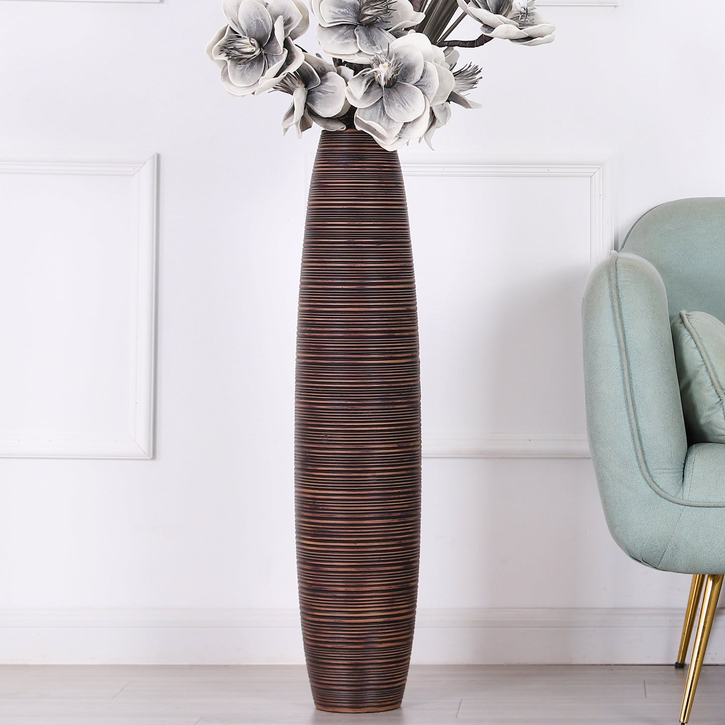 Large Resin Floor Vase – Stylish Waterproof Vase for Fresh & Dried Flowers, 85 cm
