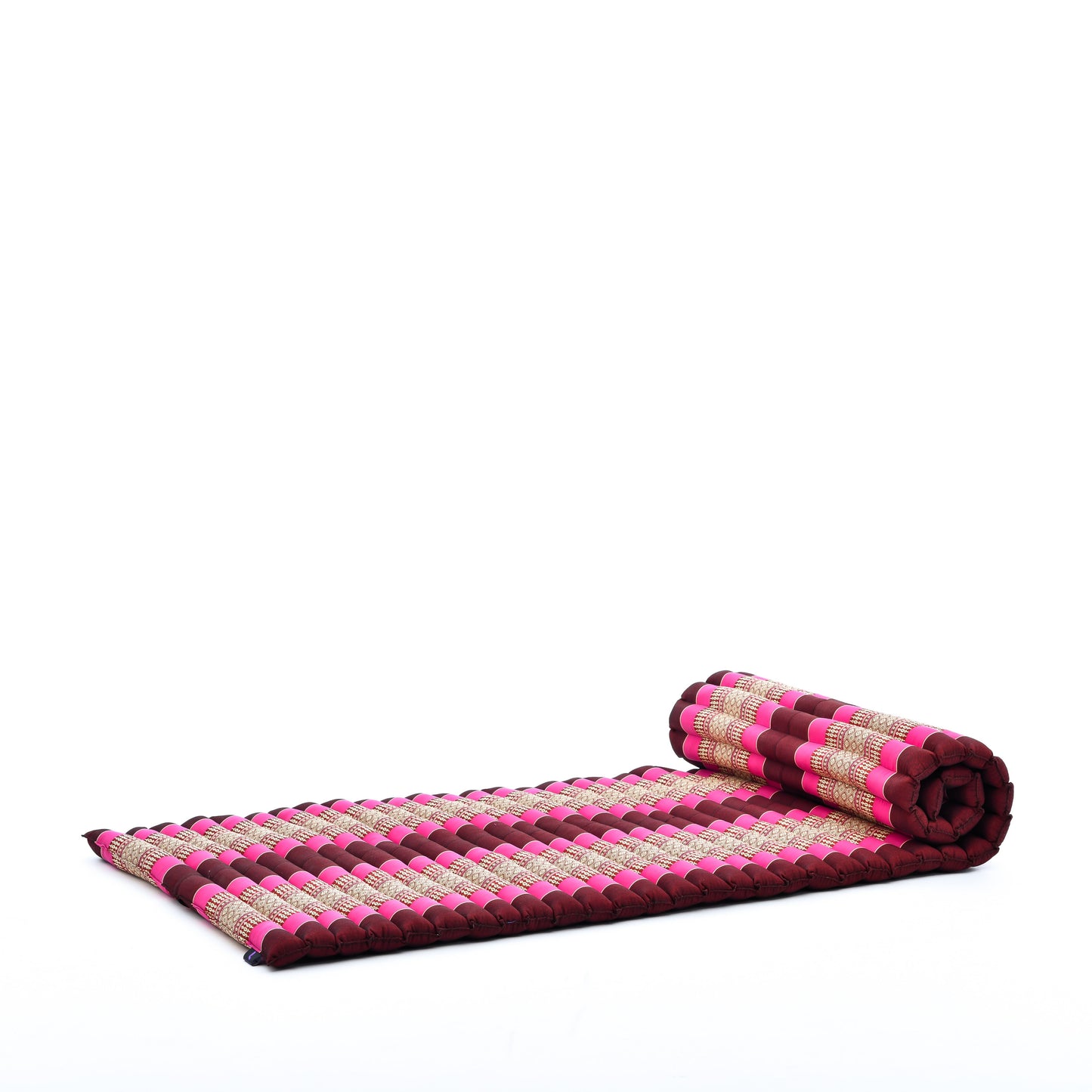 Kapok Roll-Up Mattress – Foldable Sleeping & Relax Mat with Cotton Cover for Home & Outdoor Use, Sf29 - Auburn, Pink, M: 190x70 cm