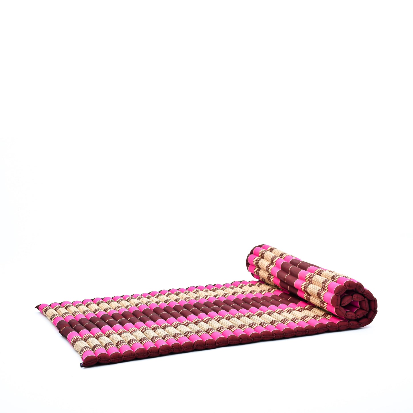 Kapok Roll-Up Mattress – Foldable Sleeping & Relax Mat with Cotton Cover for Home & Outdoor Use, Sf29 - Auburn, Pink, L: 190x100 cm