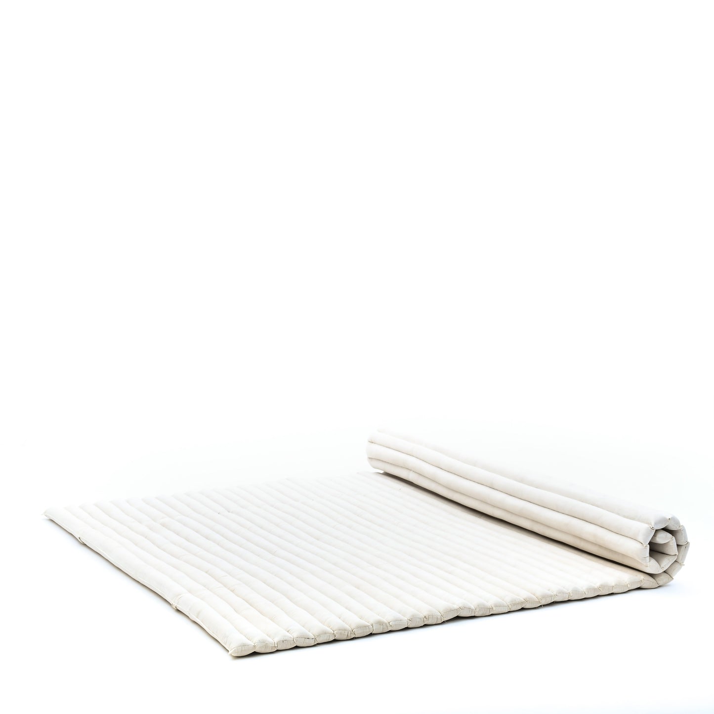 Kapok Roll-Up Mattress – Foldable Sleeping & Relax Mat with Cotton Cover for Home & Outdoor Use, Cl01 - Ecru, XL: 190x145 cm