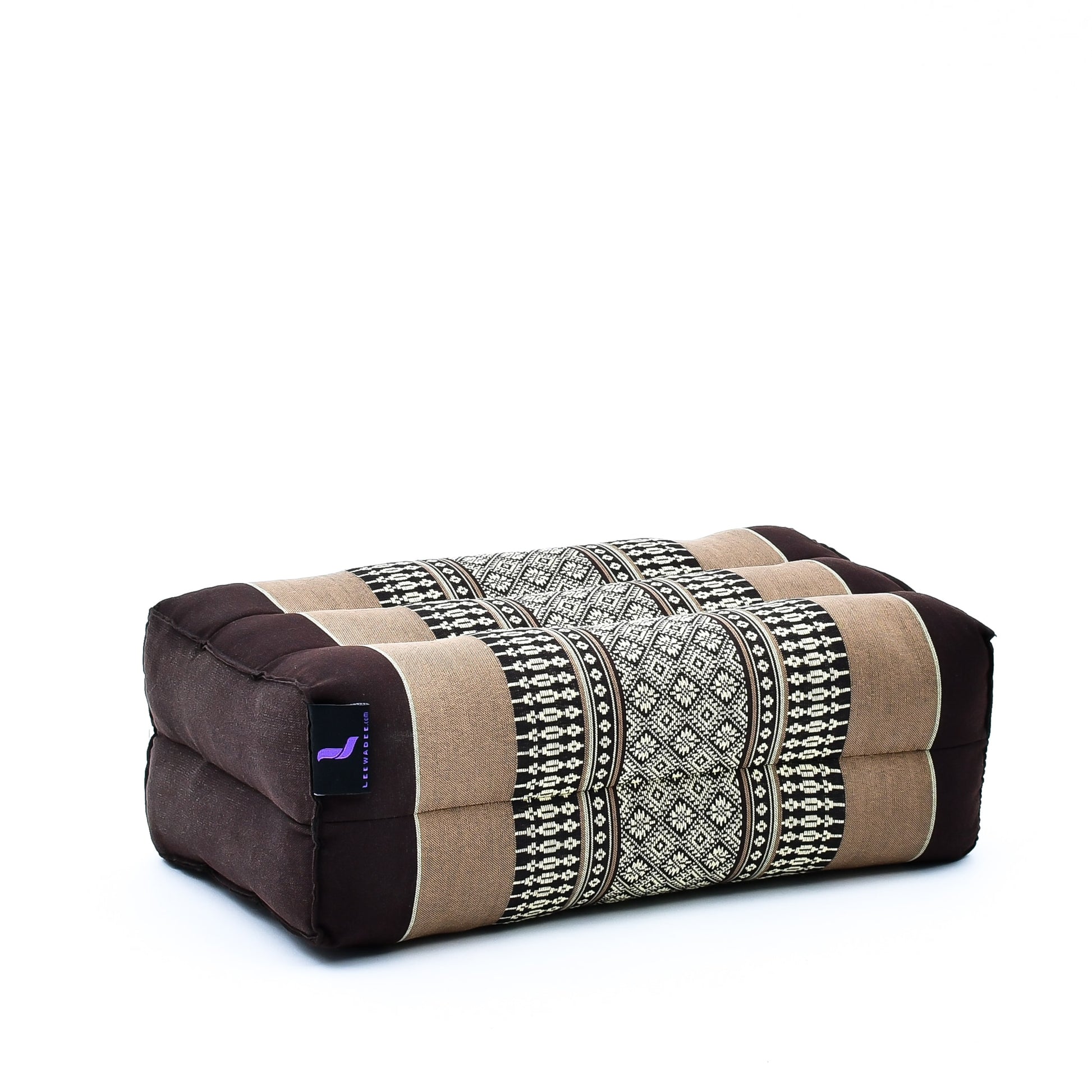 Kapok Yoga Block Cushion – Firm Meditation & Yoga Cushion with Cotton Cover, Sf10 - Brown