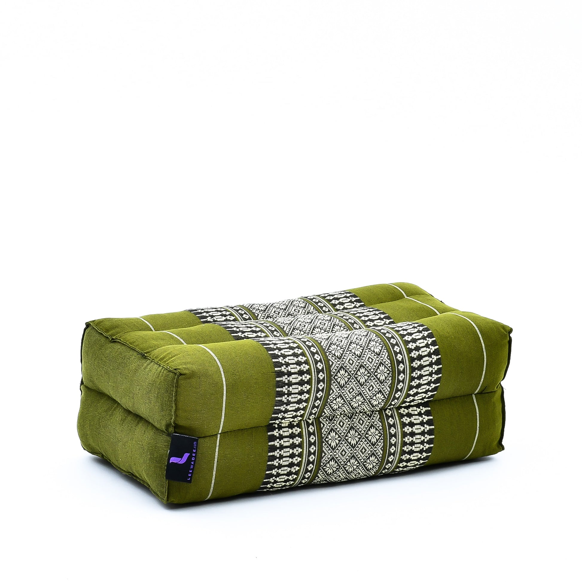 Kapok Yoga Block Cushion – Firm Meditation & Yoga Cushion with Cotton Cover, Sf17 - Green