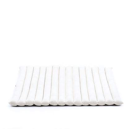 Large Kapok Zabuton Meditation Cushion – Rectangular Floor Mat with Cotton Cover, Cl01 - Ecru