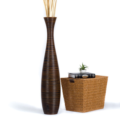 Large Mango Wood Floor Vase – Handcrafted Decorative Highlight from Thailand, 105 cm