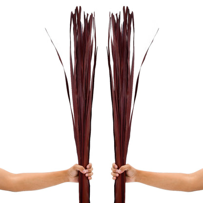 2-Pack Rattan Sticks for Floor Vases – Natural Decorative Twigs ( 8 per Bundle), bordeaux, Palm Leaf