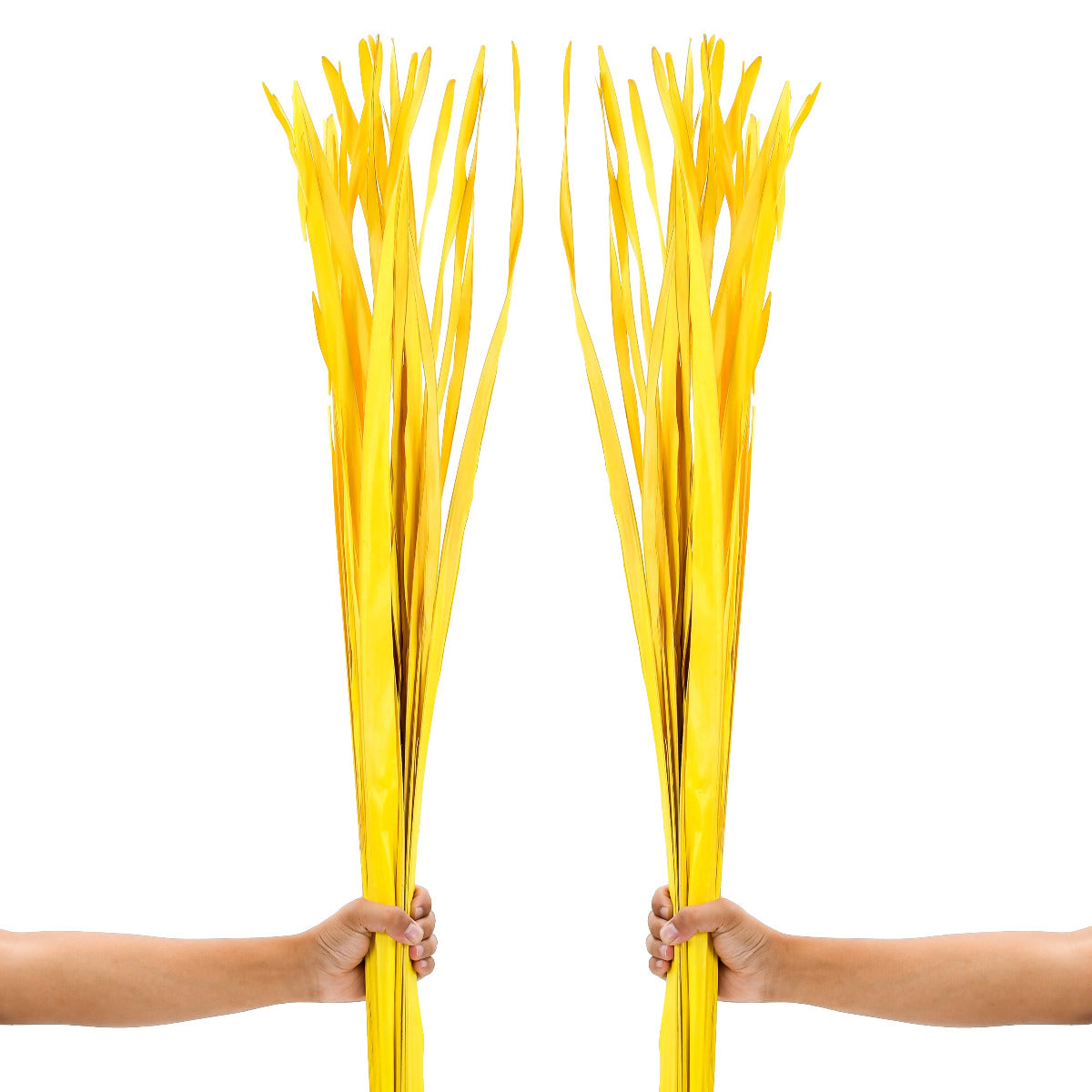 2-Pack Rattan Sticks for Floor Vases – Natural Decorative Twigs ( 8 per Bundle), yellow, Palm Leaf