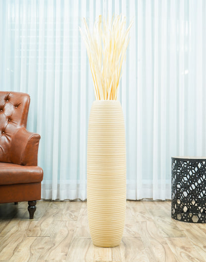 Large Mango Wood Floor Vase – Handcrafted Decorative Highlight from Thailand, 85 cm