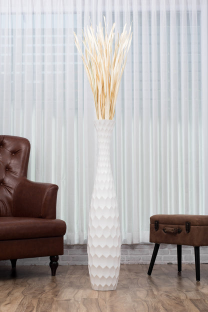 Large Mango Wood Floor Vase – Handcrafted Decorative Highlight from Thailand, 105 cm