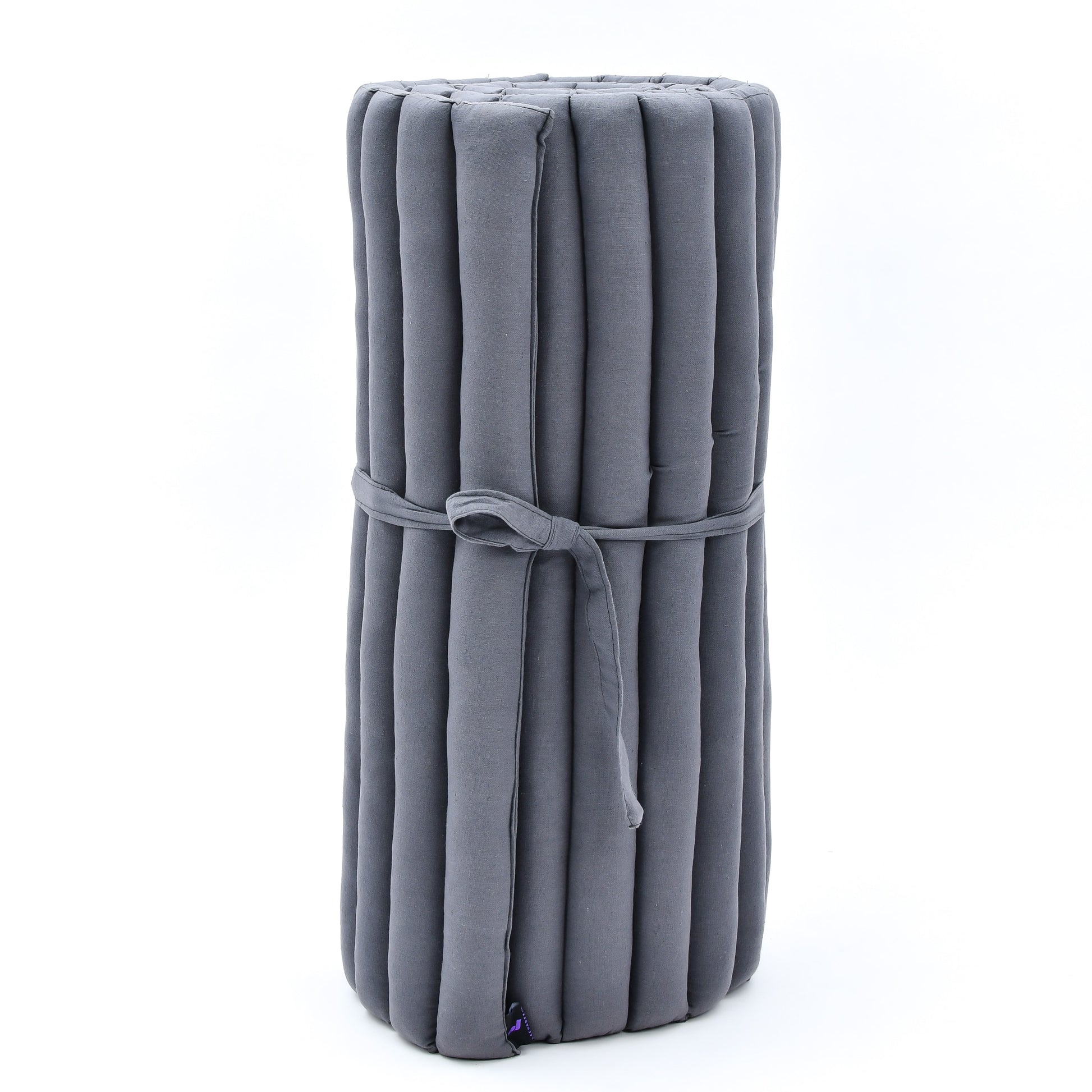 Kapok Roll-Up Mattress – Foldable Sleeping & Relax Mat with Cotton Cover for Home & Outdoor Use, Cl13 - Grey, M: 190x70 cm