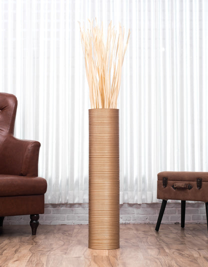 Large Mango Wood Floor Vase – Handcrafted Decorative Highlight from Thailand, 85 cm