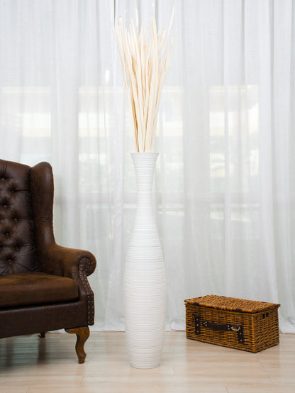 Large Mango Wood Floor Vase – Handcrafted Decorative Highlight from Thailand, 105 cm