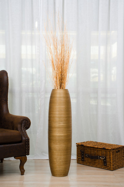 Large Mango Wood Floor Vase – Handcrafted Decorative Highlight from Thailand, 85 cm