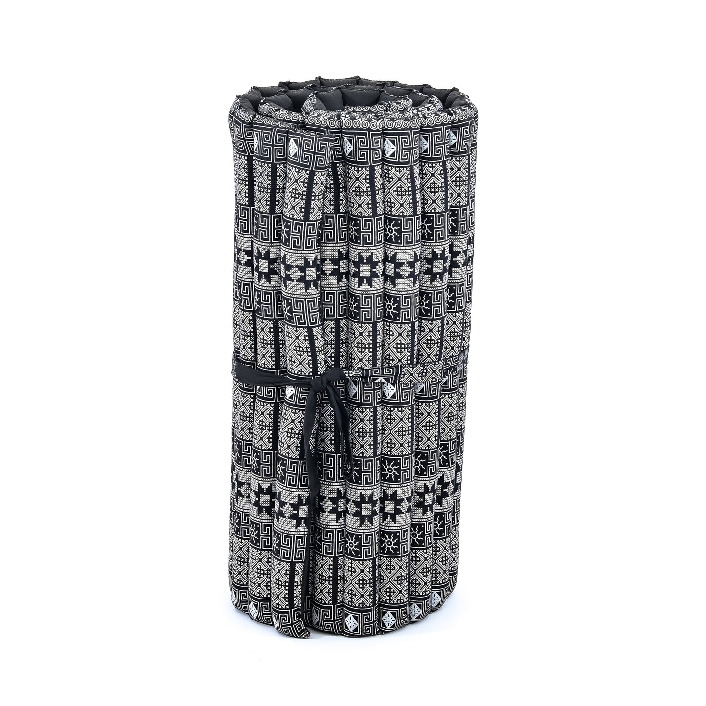 Kapok Roll-Up Mattress – Foldable Sleeping & Relax Mat with Cotton Cover for Home & Outdoor Use, Cbt4 - Black, M: 190x70 cm