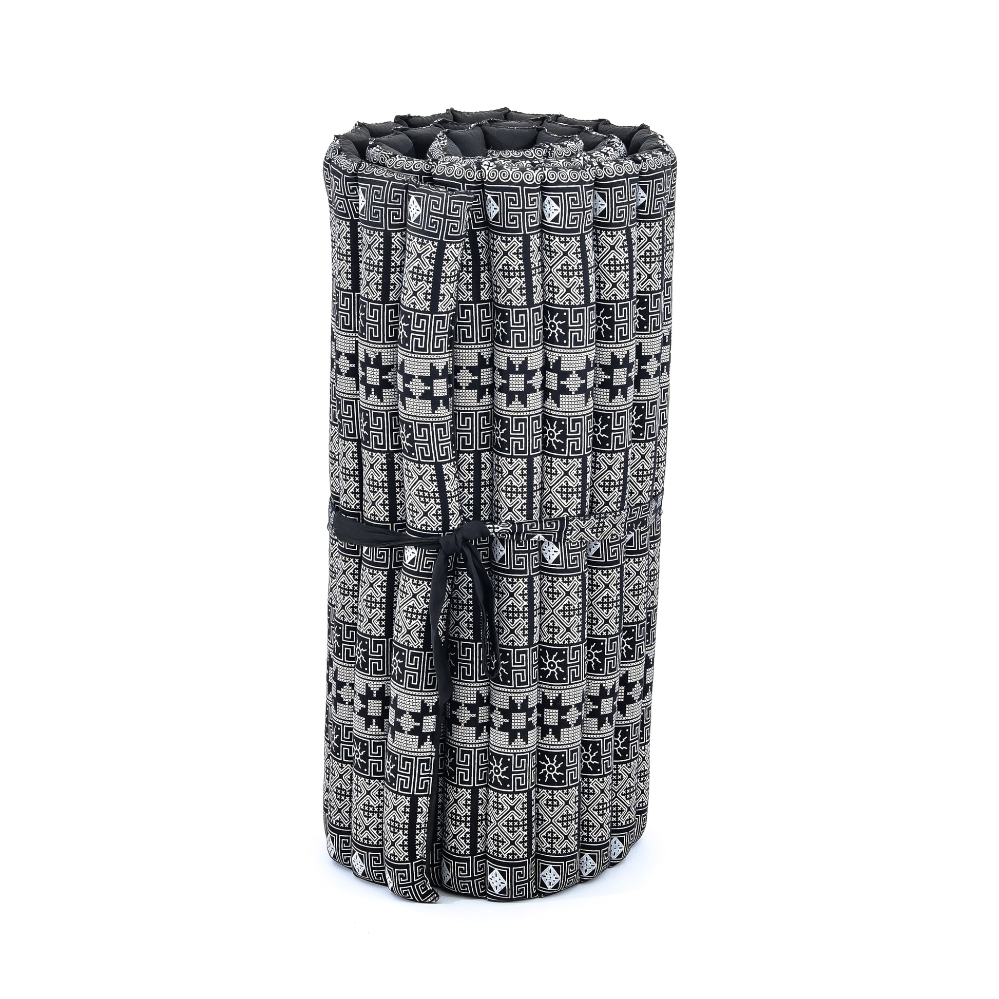 Kapok Roll-Up Mattress – Foldable Sleeping & Relax Mat with Cotton Cover for Home & Outdoor Use, Cbt4 - Black, M: 190x70 cm
