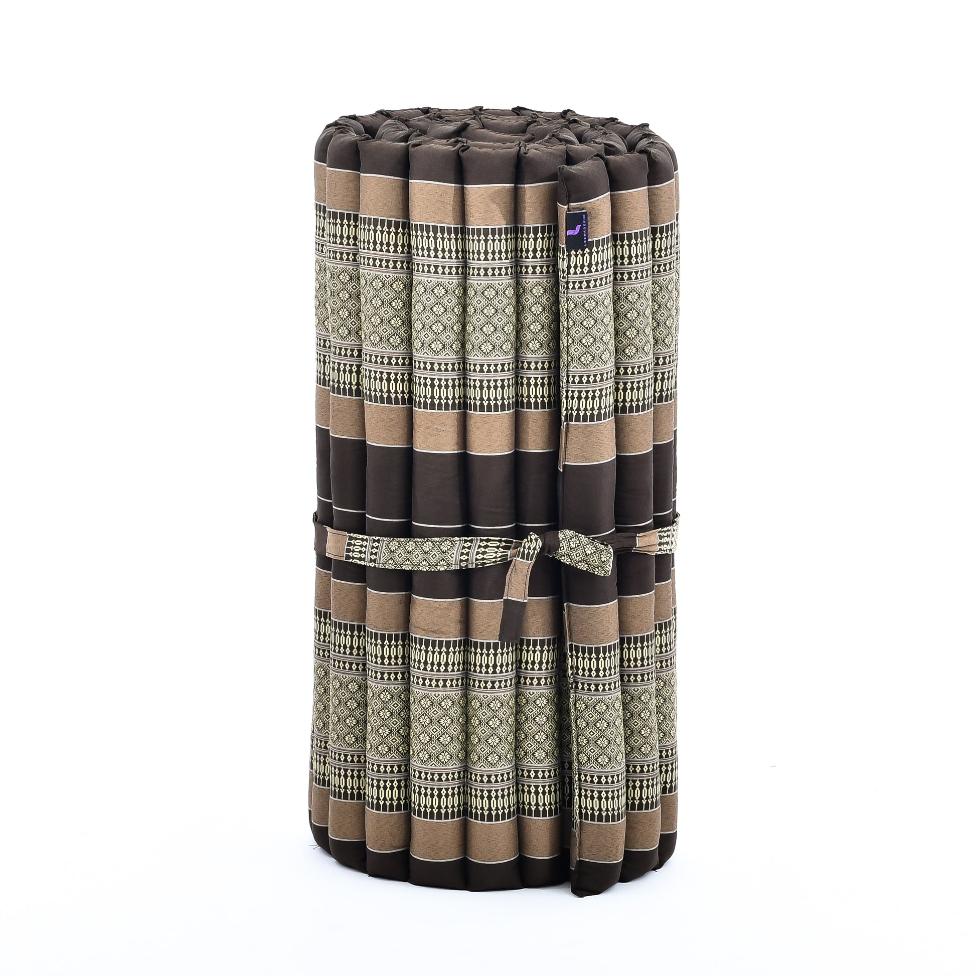 Kapok Roll-Up Mattress – Foldable Sleeping & Relax Mat with Cotton Cover for Home & Outdoor Use, Sf10 - Brown, M: 190x70 cm