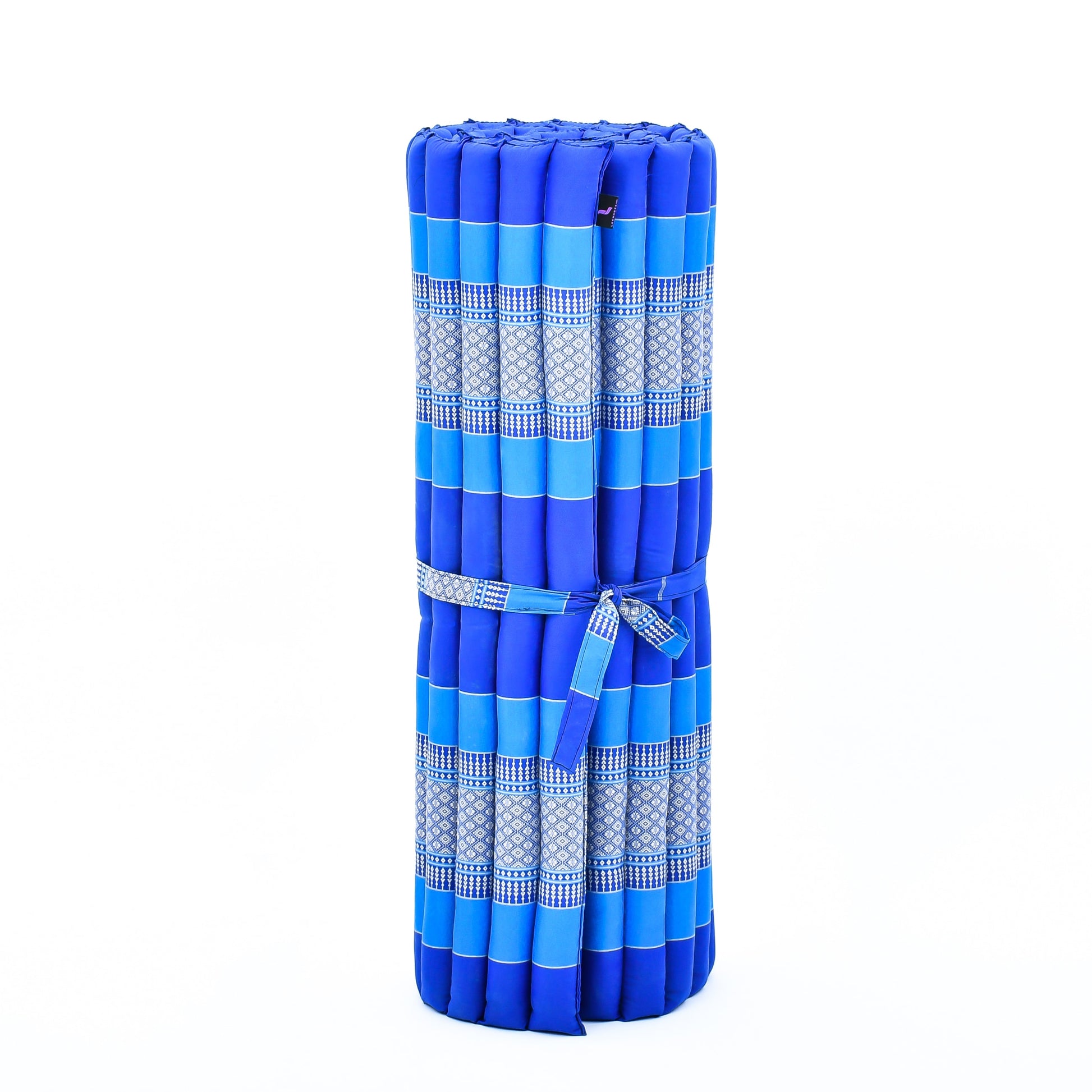 Kapok Roll-Up Mattress – Foldable Sleeping & Relax Mat with Cotton Cover for Home & Outdoor Use, Sf28 - Blue, L: 190x100 cm