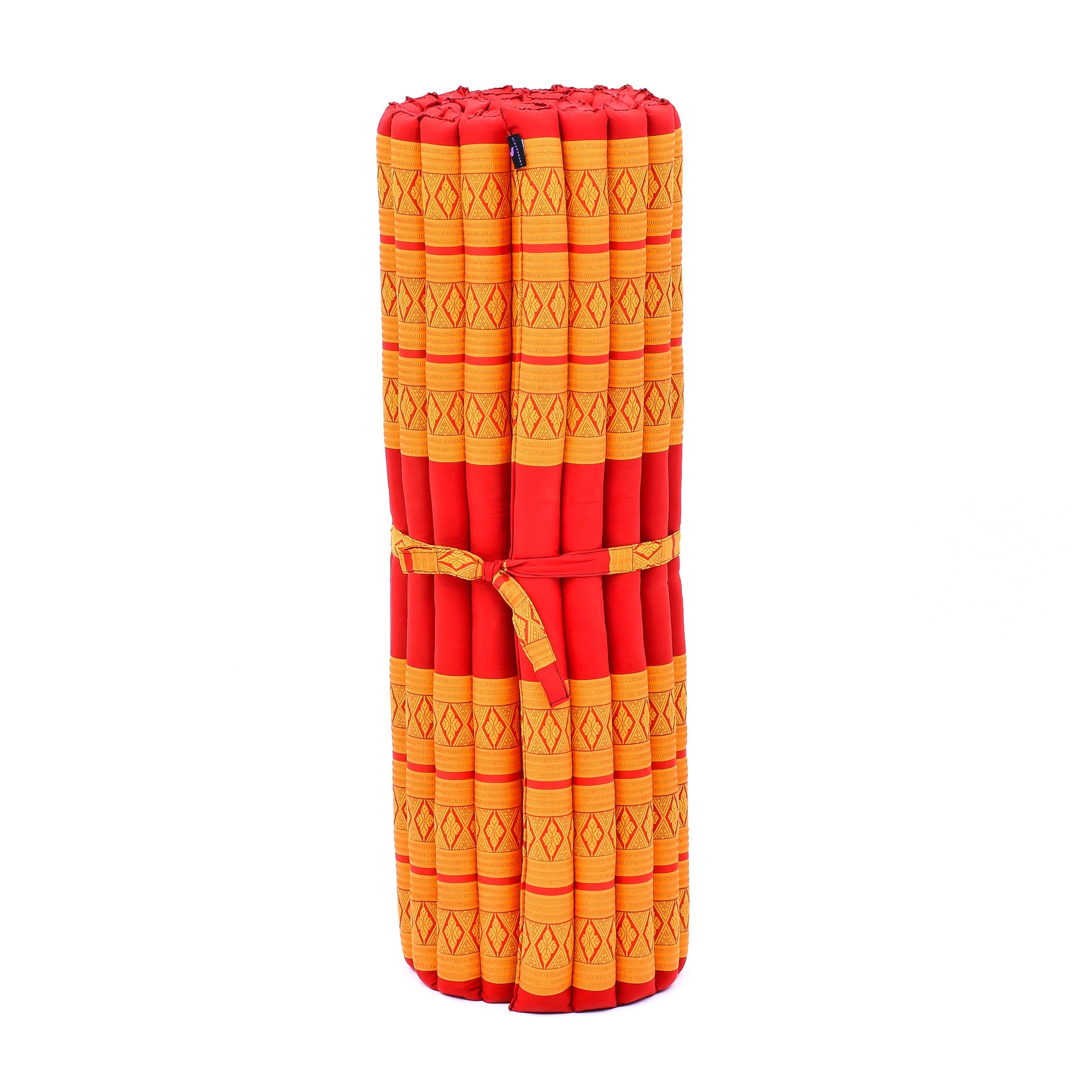 Kapok Roll-Up Mattress – Foldable Sleeping & Relax Mat with Cotton Cover for Home & Outdoor Use, Sf02 - Orange, L: 190x100 cm