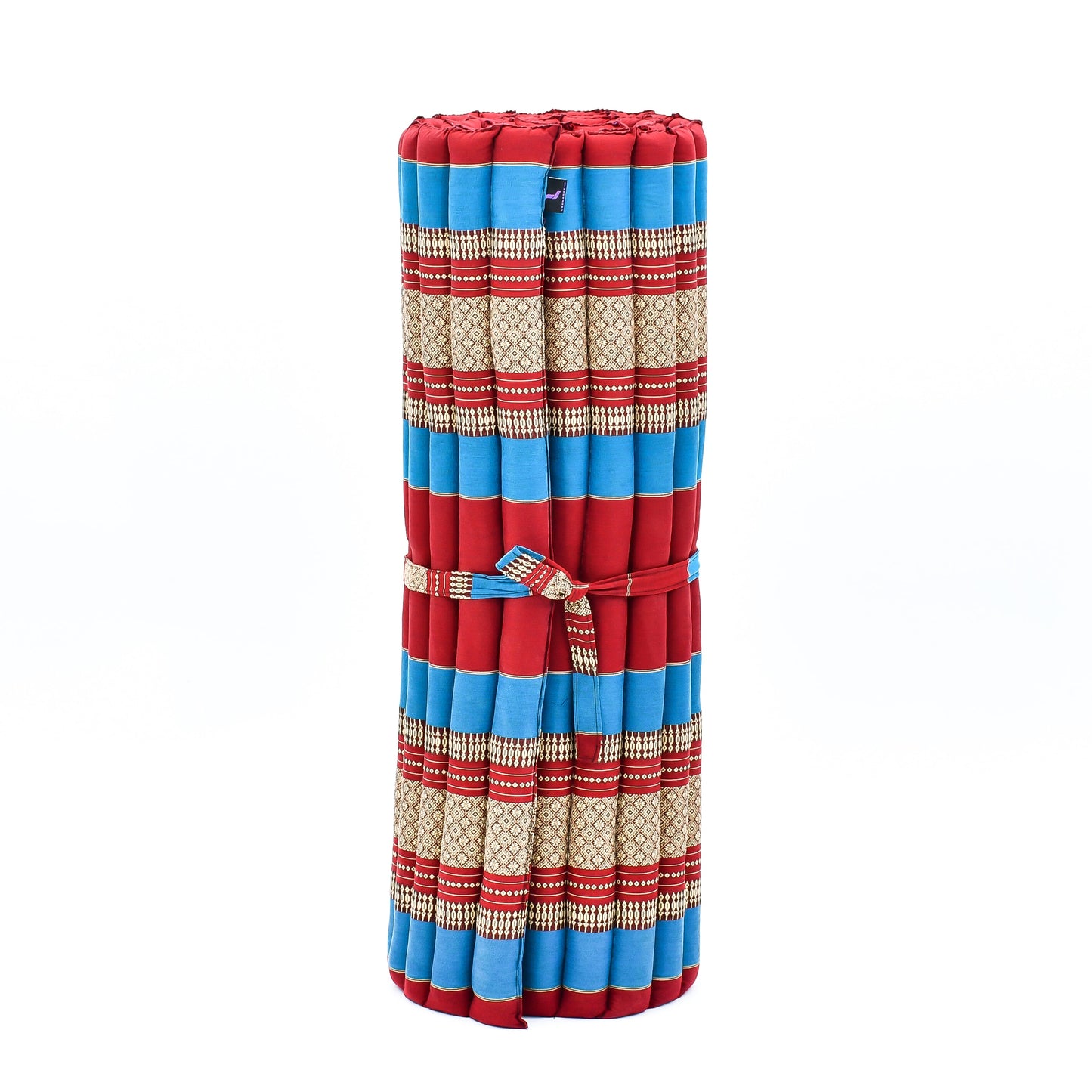Kapok Roll-Up Mattress – Foldable Sleeping & Relax Mat with Cotton Cover for Home & Outdoor Use, Sf27 - Blue, Red, L: 190x100 cm