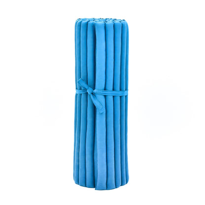 Kapok Roll-Up Mattress – Foldable Sleeping & Relax Mat with Cotton Cover for Home & Outdoor Use, Cl22 - Light Blue, L: 190x100 cm