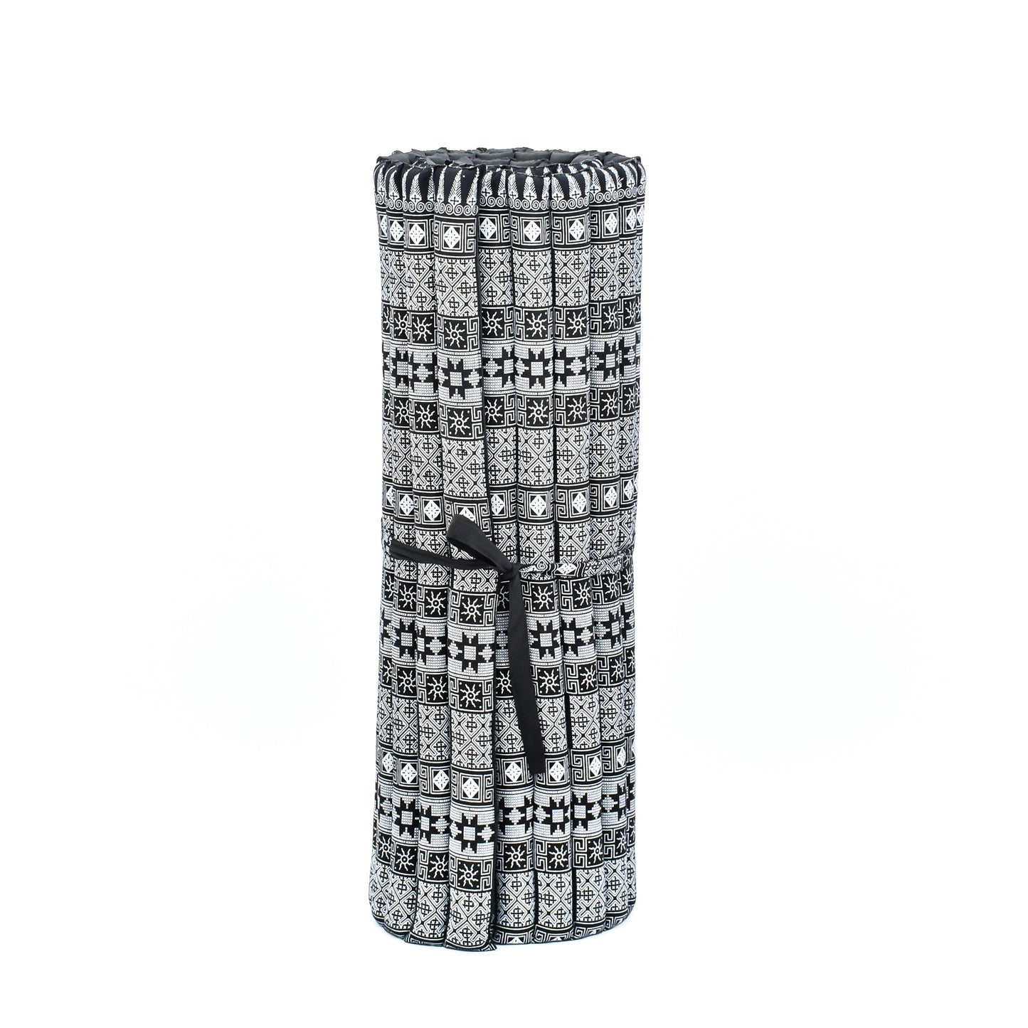 Kapok Roll-Up Mattress – Foldable Sleeping & Relax Mat with Cotton Cover for Home & Outdoor Use, Cbt4 - Black, L: 190x100 cm