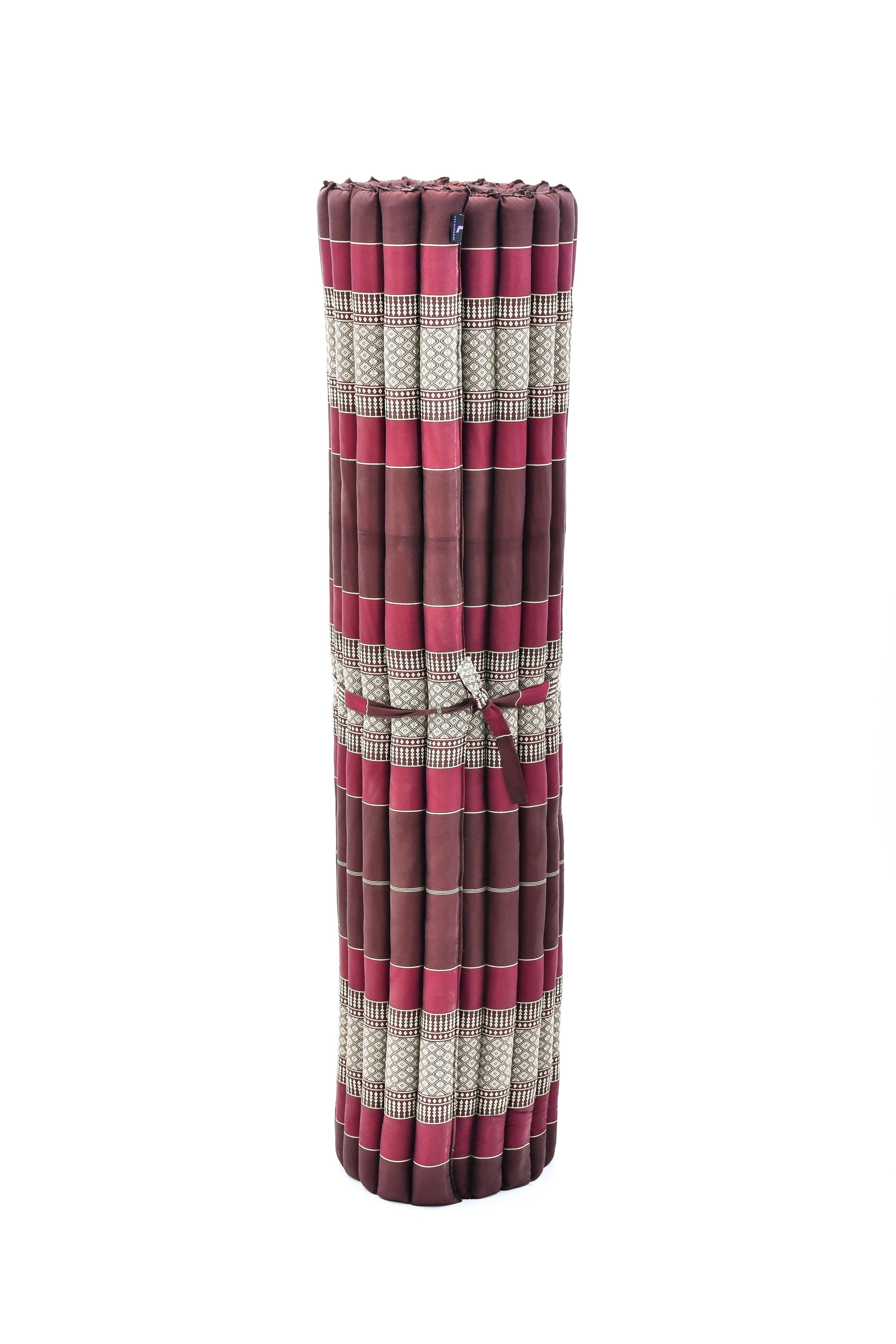 Kapok Roll-Up Mattress – Foldable Sleeping & Relax Mat with Cotton Cover for Home & Outdoor Use, Sf19 - Red, Brown, XL: 190x145 cm