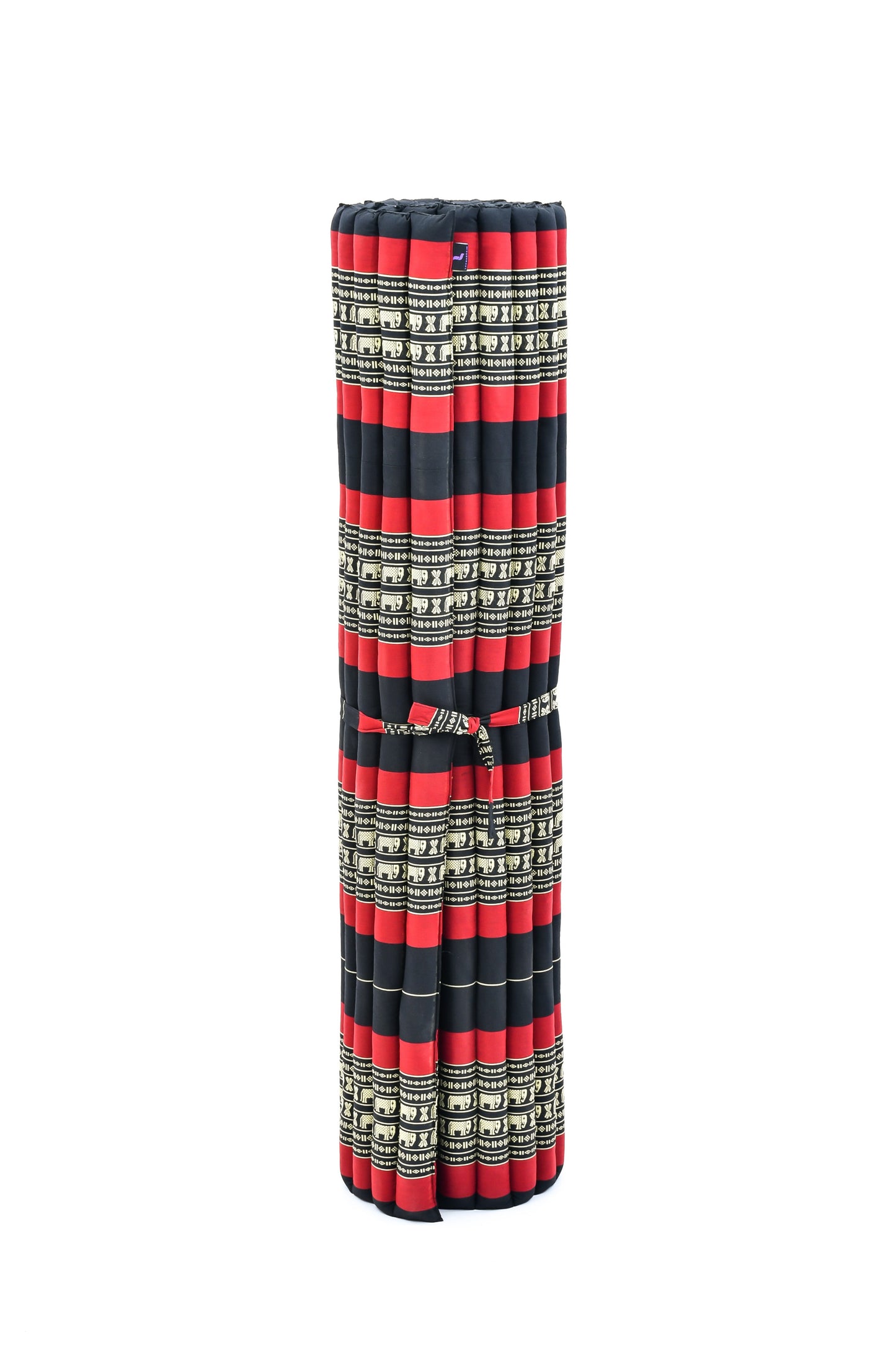 Kapok Roll-Up Mattress – Foldable Sleeping & Relax Mat with Cotton Cover for Home & Outdoor Use, Sf13 - Red, Black, XL: 190x145 cm