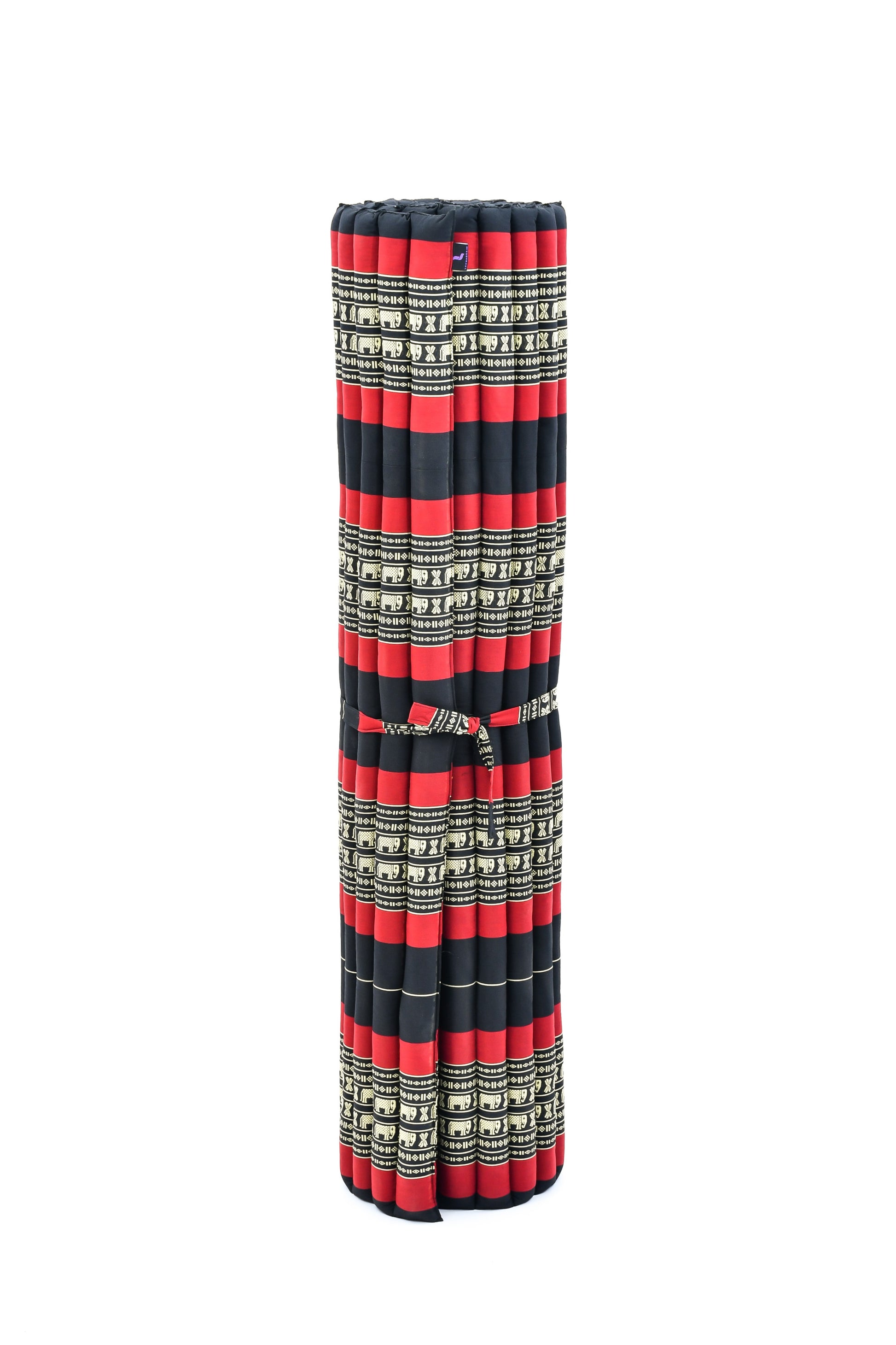 Kapok Roll-Up Mattress – Foldable Sleeping & Relax Mat with Cotton Cover for Home & Outdoor Use, Sf13 - Red, Black, XL: 190x145 cm