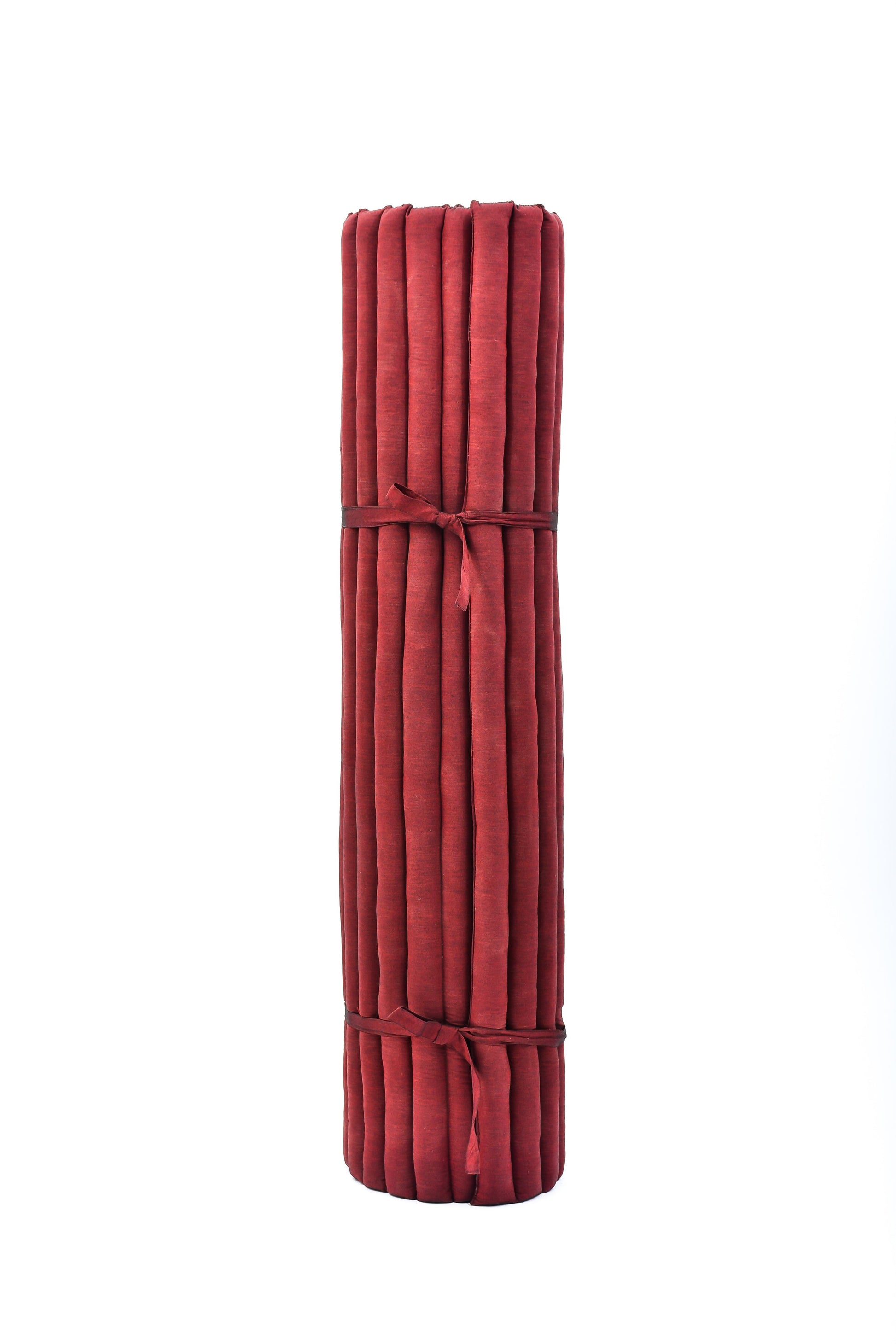 Kapok Roll-Up Mattress – Foldable Sleeping & Relax Mat with Cotton Cover for Home & Outdoor Use, Cl24 - Red, XL: 190x145 cm