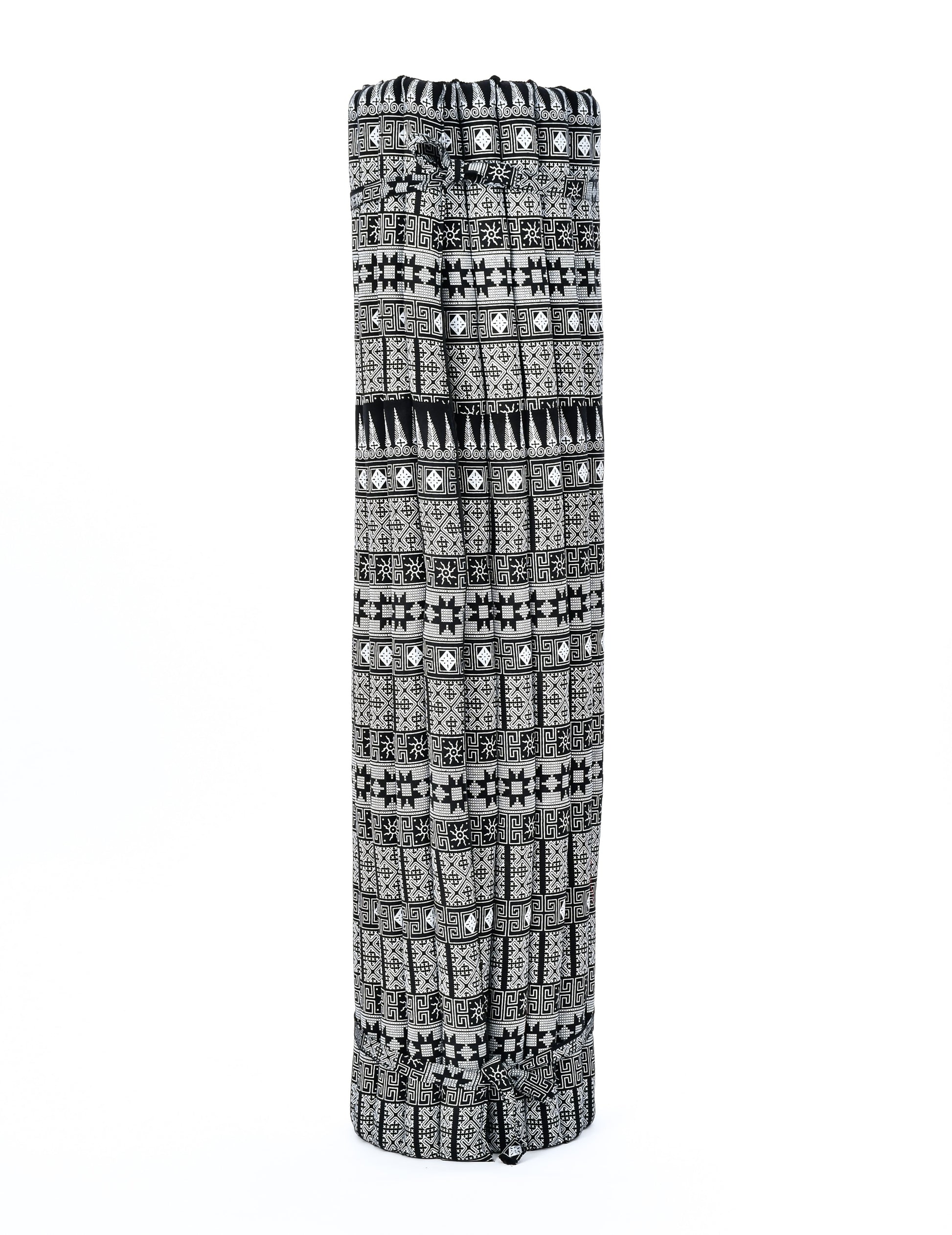 Kapok Roll-Up Mattress – Foldable Sleeping & Relax Mat with Cotton Cover for Home & Outdoor Use, Cbt4 - Black, XL: 190x145 cm