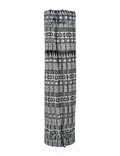 Kapok Roll-Up Mattress – Foldable Sleeping & Relax Mat with Cotton Cover for Home & Outdoor Use, Cbt4 - Black, XL: 190x145 cm