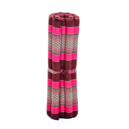 Large Kapok Zabuton Meditation Cushion – Rectangular Floor Mat with Cotton Cover, Sf29 - Auburn, Pink